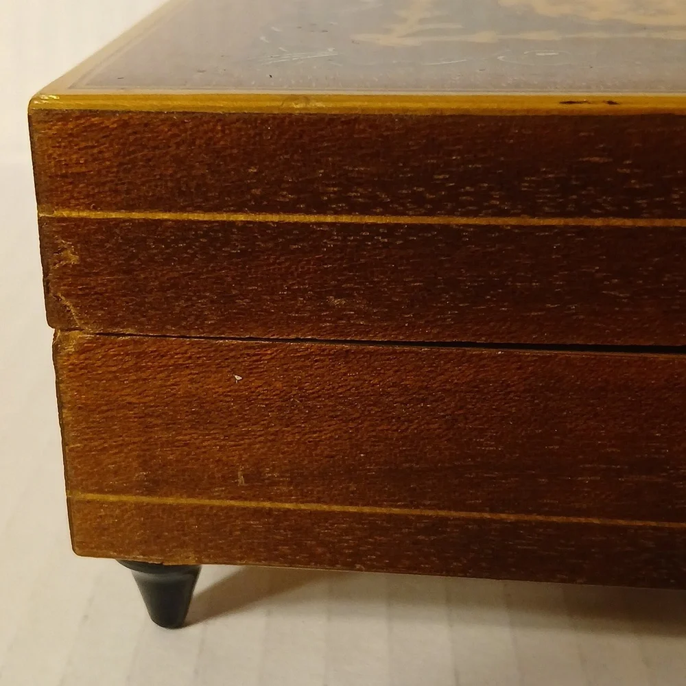 ITALIAN Wooden Musical Jewelry Box 